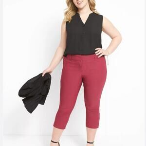 Lane Bryant Signature Fit Slim Berry Capri Pant Size 20